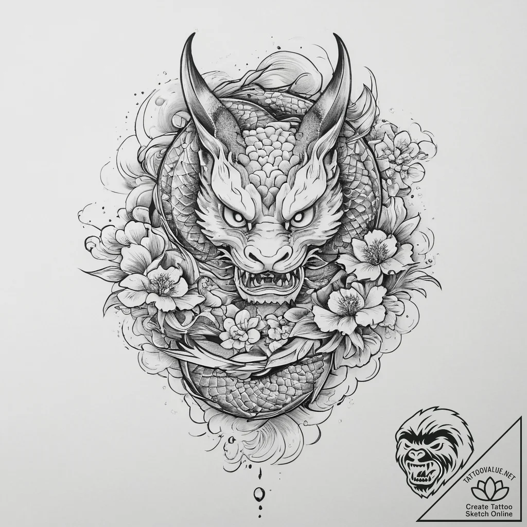 Tattoo sketch slavic embroidery pattern with... - tattoo sketch (№1756592156_0, 30.08.2025 22:15) — tattoovalue.net