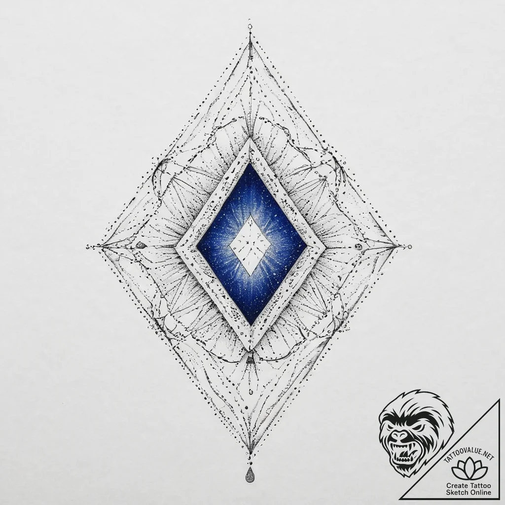 Tattoo sketch sapphire, ink illustration for... - tattoo sketch (№1756594775_0, 30.08.2025 22:59) — tattoovalue.net