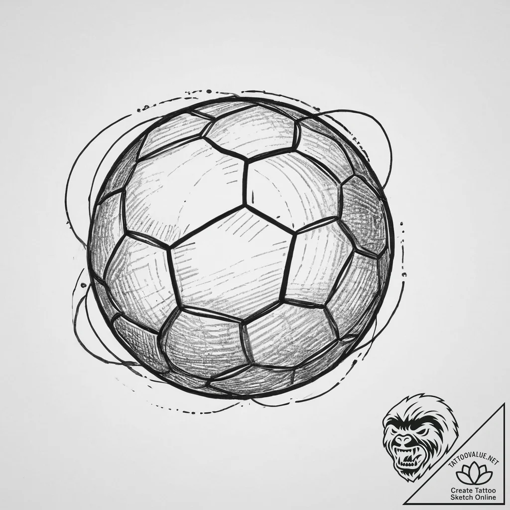 Tattoo sketch handball ball with a goal, tatt... - tattoo sketch (№1756597204_0, 30.08.2025 23:40) — tattoovalue.net