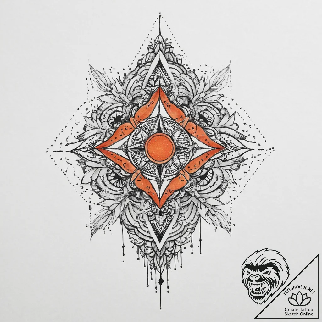 Tattoo sketch orange, tattoo flash sheet desi... - tattoo sketch (№1756598031_0, 30.08.2025 23:53) — tattoovalue.net