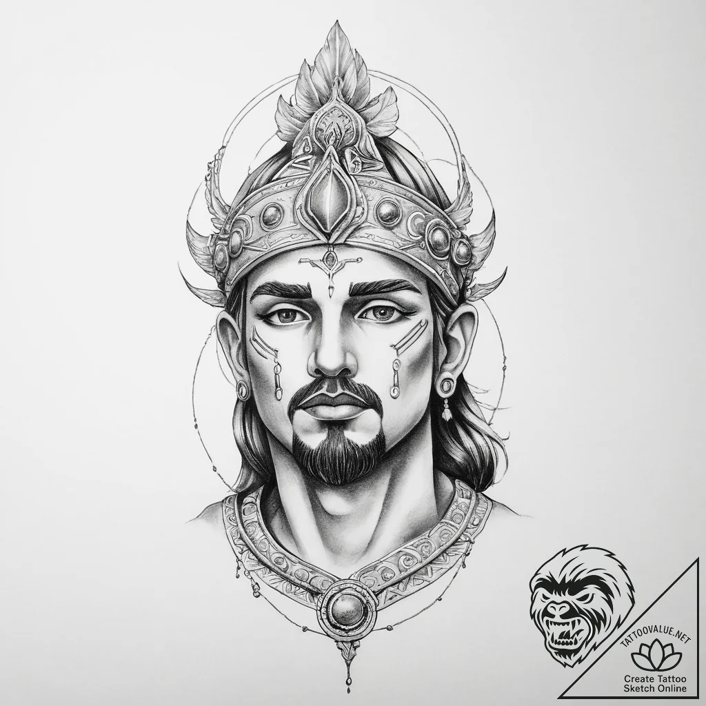Tattoo sketch roman god mars - tattoo sketch (№1756599436_0, 31.08.2025 00:17) — tattoovalue.net