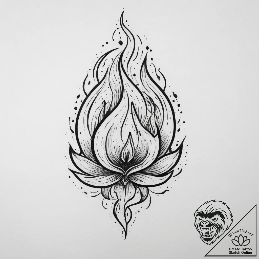 Tattoo sketch flame, tattoo flash sheet desig... - tattoo sketch (№1756600240_0, 31.08.2025 00:30) — tattoovalue.net