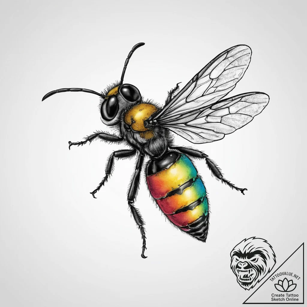 Tattoo sketch wasp, tattoo line art, vibrant... - tattoo sketch (№1756601448_0, 31.08.2025 00:50) — tattoovalue.net