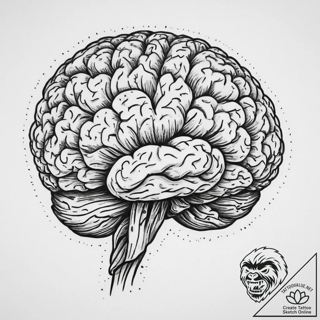 Tattoo sketch узор в виде мозга, concept art... - tattoo sketch (№1756601850_0, 31.08.2025 00:57) — tattoovalue.net