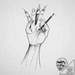 Tattoo sketch hands with a pencil, artistic t… – tattoo sketch (№1756602055_0, 31.08.2025 01:00) — tattoovalue.net