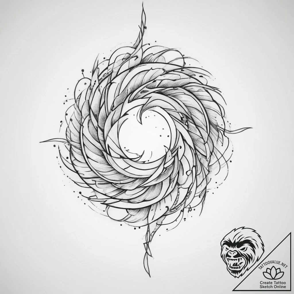 Tattoo sketch узор в виде ветра - tattoo sketch (№1756602254_0, 31.08.2025 01:04) — tattoovalue.net
