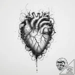 Tattoo sketch heart, ink illustration for tat… – tattoo sketch (№1756602454_0, 31.08.2025 01:07) — tattoovalue.net