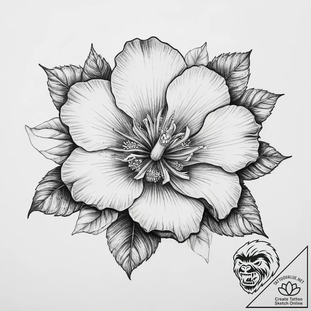 Tattoo sketch rafflesia - tattoo sketch (№1756605489_0, 31.08.2025 01:58) — tattoovalue.net