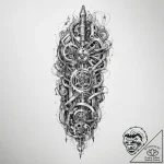 Tattoo sketch bio-mechanical механический рук… – tattoo sketch (№1756605891_0, 31.08.2025 02:04) — tattoovalue.net