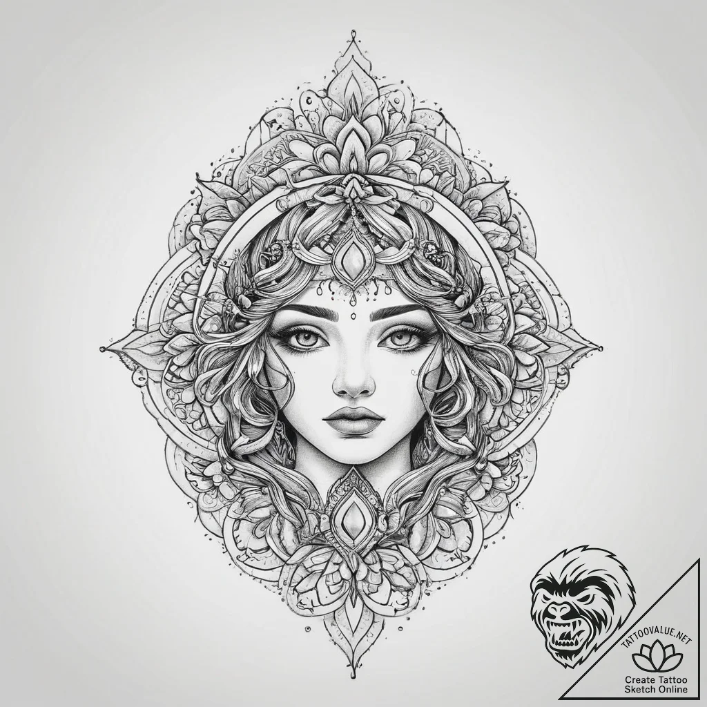 Tattoo sketch spiritual representation, ink i... - tattoo sketch (№1756606295_0, 31.08.2025 02:11) — tattoovalue.net