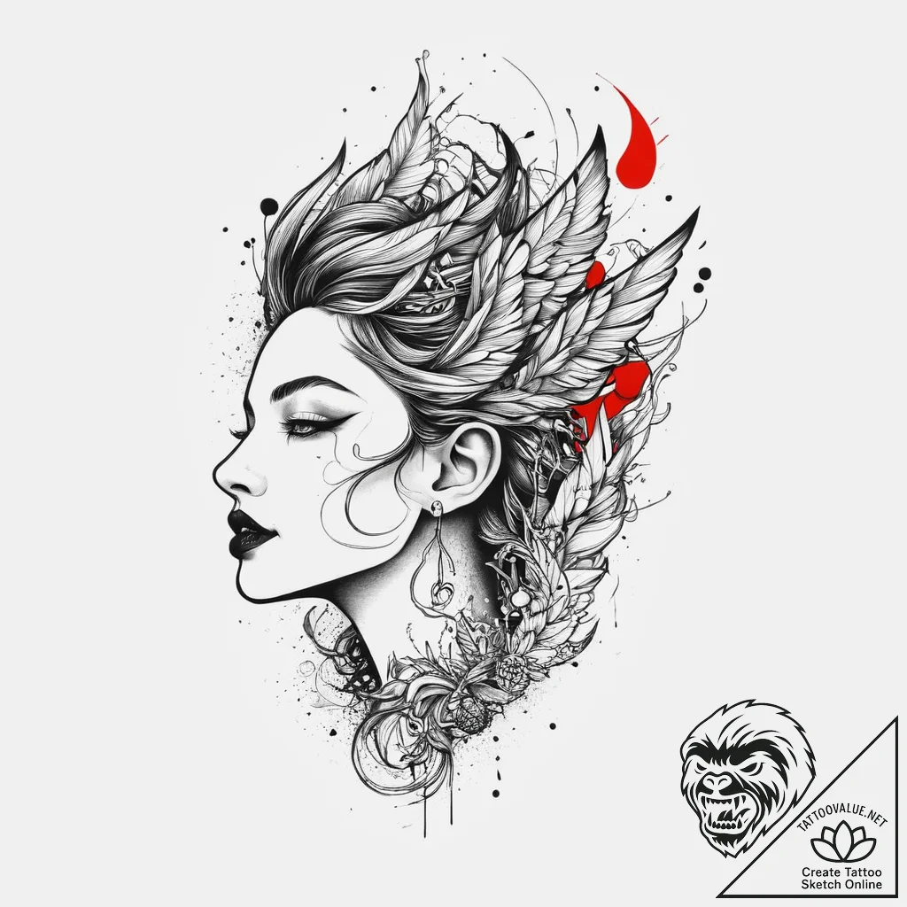 Tattoo sketch siren, tattoo drawing outline,... - tattoo sketch (№1756608329_0, 31.08.2025 02:45) — tattoovalue.net