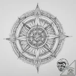 Tattoo sketch compass, ink illustration for t… – tattoo sketch (№1756608736_0, 31.08.2025 02:52) — tattoovalue.net