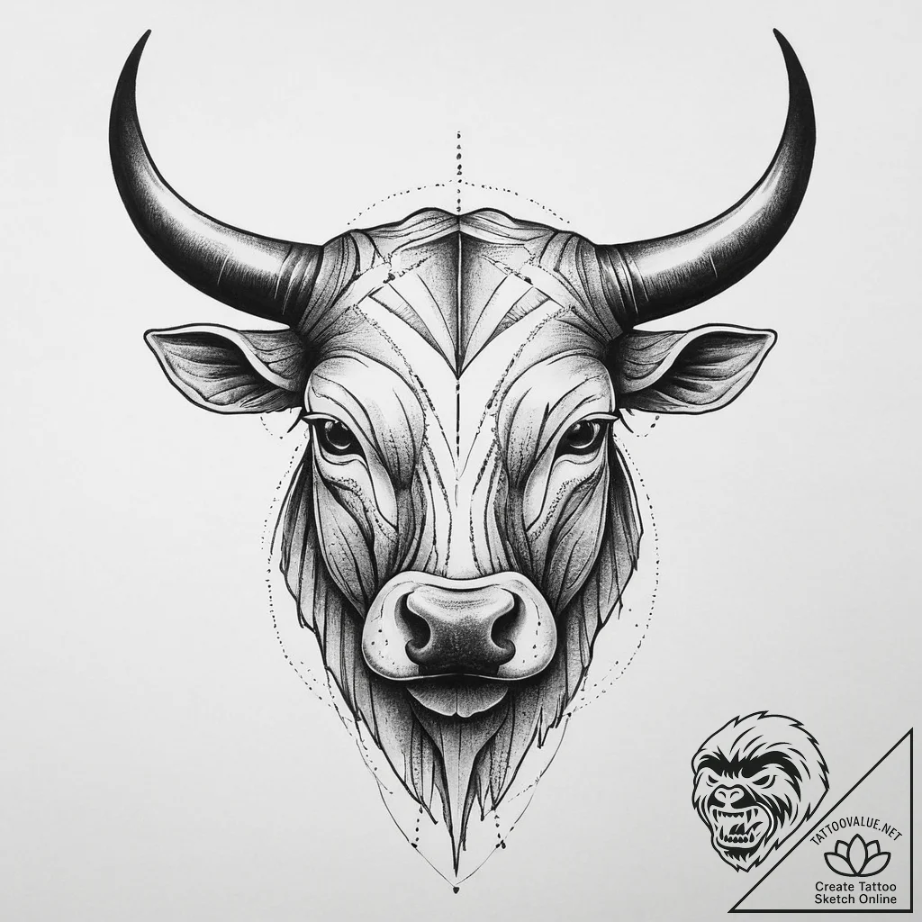 Tattoo sketch bullhead, artistic tattoo sketc... - tattoo sketch (№1756609334_0, 31.08.2025 03:02) — tattoovalue.net