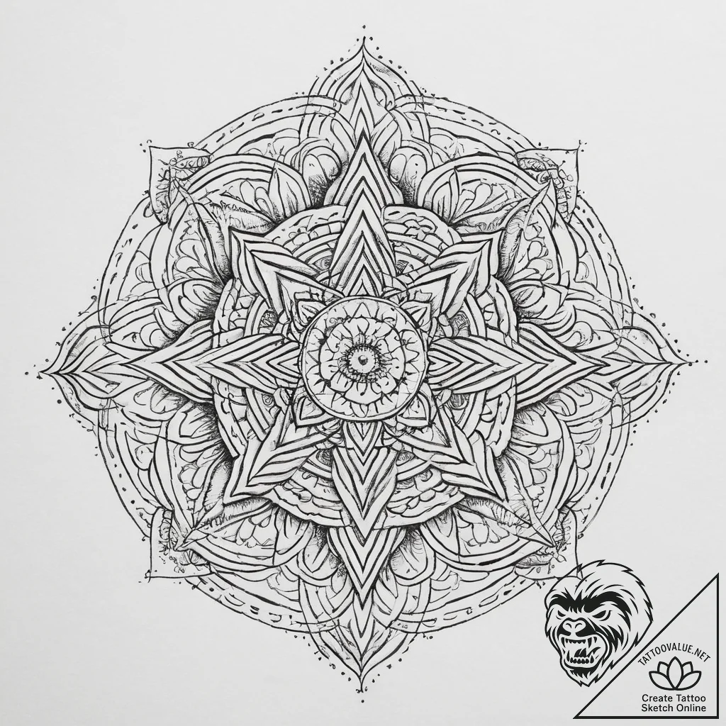 Tattoo sketch blessed creation, artistic tatt... - tattoo sketch (№1756611755_0, 31.08.2025 03:42) — tattoovalue.net