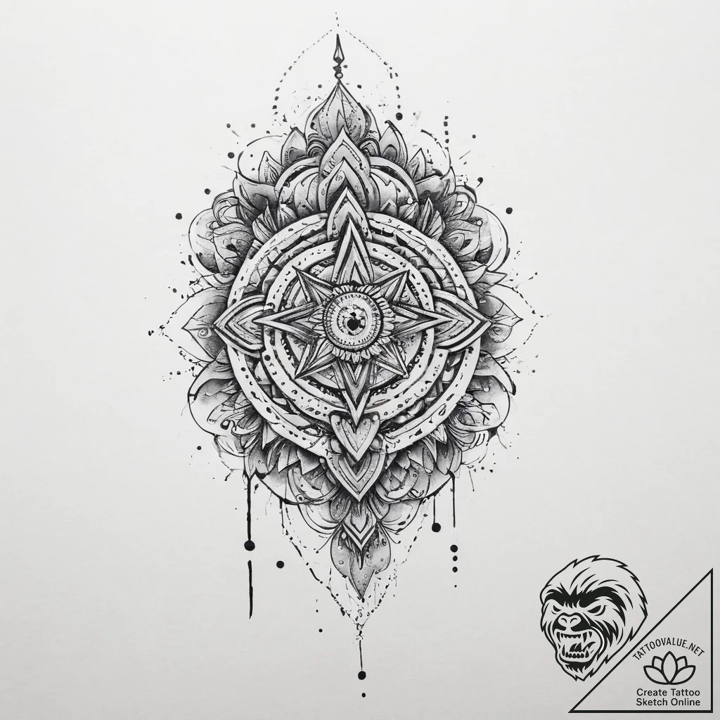 Tattoo sketch mystical existence, tattoo draw... - tattoo sketch (№1756611954_0, 31.08.2025 03:45) — tattoovalue.net