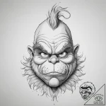 Tattoo sketch the grinch with a claw, artisti… – tattoo sketch (№1756612559_0, 31.08.2025 03:55) — tattoovalue.net