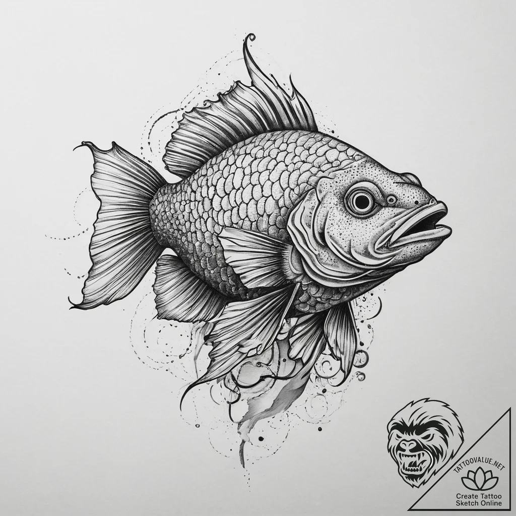 Tattoo sketch grouper, concept art for tattoo... - tattoo sketch (№1756613564_0, 31.08.2025 04:12) — tattoovalue.net