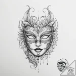 Tattoo sketch masquerade mask tattoo – tattoo sketch (№1756614169_0, 31.08.2025 04:22) — tattoovalue.net