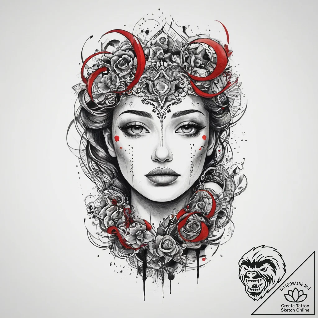 Tattoo sketch mystical past, concept art for... - tattoo sketch (№1756614367_0, 31.08.2025 04:26) — tattoovalue.net