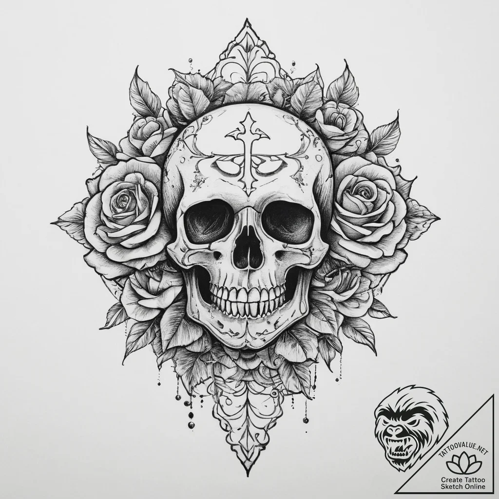 Tattoo sketch spirit, ink illustration for ta... - tattoo sketch (№1756615363_0, 31.08.2025 04:42) — tattoovalue.net