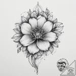Tattoo sketch flower, tattoo line art, dotwor… – tattoo sketch (№1756615565_0, 31.08.2025 04:46) — tattoovalue.net