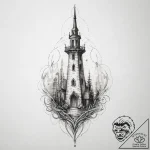 Tattoo sketch spire, artistic tattoo sketch,… – tattoo sketch (№1756615765_0, 31.08.2025 04:49) — tattoovalue.net