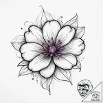 Tattoo sketch violet flower, tattoo line art,… – tattoo sketch (№1756616963_0, 31.08.2025 05:09) — tattoovalue.net