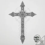 Tattoo sketch cross and light, tattoo flash s… – tattoo sketch (№1756618359_0, 31.08.2025 05:32) — tattoovalue.net