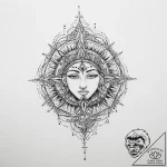 Tattoo sketch spiritual courage – tattoo sketch (№1756619566_0, 31.08.2025 05:52) — tattoovalue.net