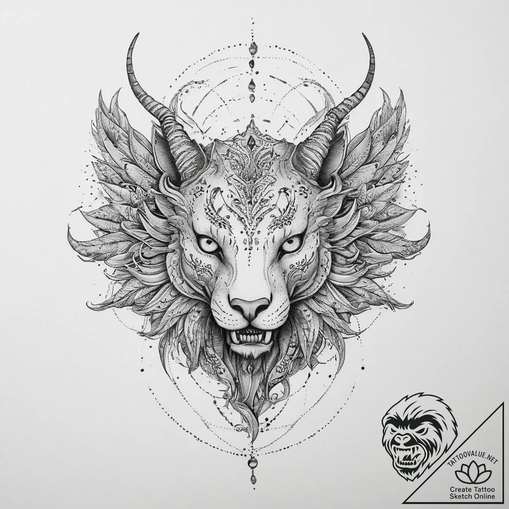 Tattoo sketch chimera, tattoo sketch design,... - tattoo sketch (№1756619965_0, 31.08.2025 05:59) — tattoovalue.net