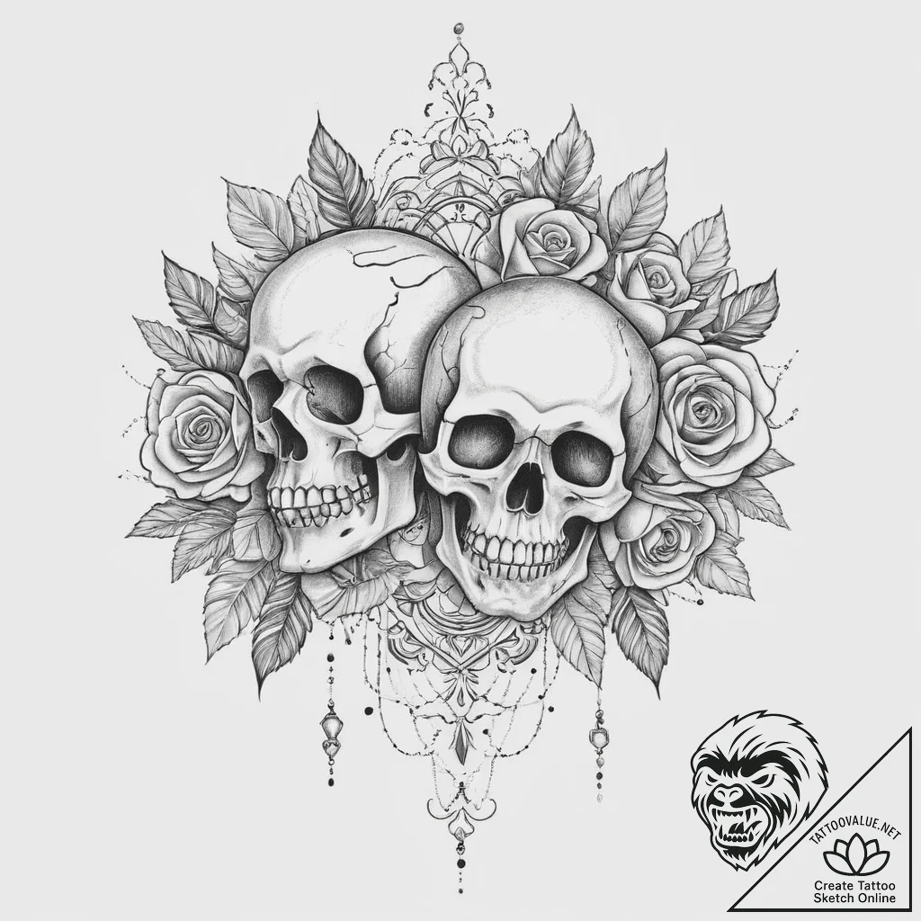 Tattoo sketch slavic embroidery pattern with... - tattoo sketch (№1756620576_0, 31.08.2025 06:09) — tattoovalue.net