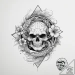 Tattoo sketch flag with a skull, tattoo line… – tattoo sketch (№1756621580_0, 31.08.2025 06:26) — tattoovalue.net