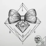 Tattoo sketch diamond with bow – tattoo sketch (№1756624185_0, 31.08.2025 07:09) — tattoovalue.net