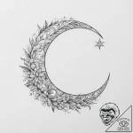 Tattoo sketch crescent moon with a star, arti… – tattoo sketch (№1756624389_0, 31.08.2025 07:13) — tattoovalue.net