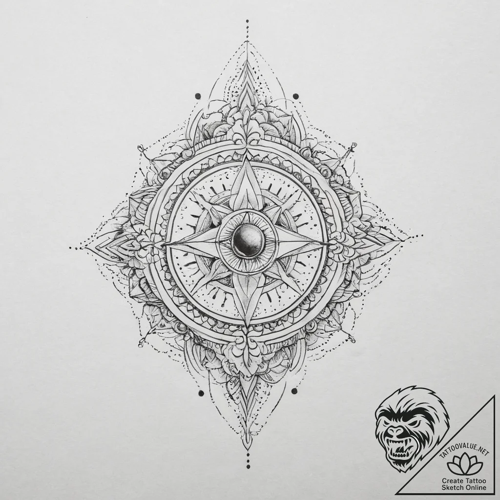 Tattoo sketch cosmic presence, tattoo line ar... - tattoo sketch (№1756624590_0, 31.08.2025 07:16) — tattoovalue.net