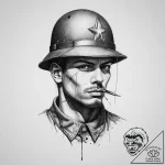 Tattoo sketch soldier with a needle, tattoo l… – tattoo sketch (№1756624987_0, 31.08.2025 07:23) — tattoovalue.net