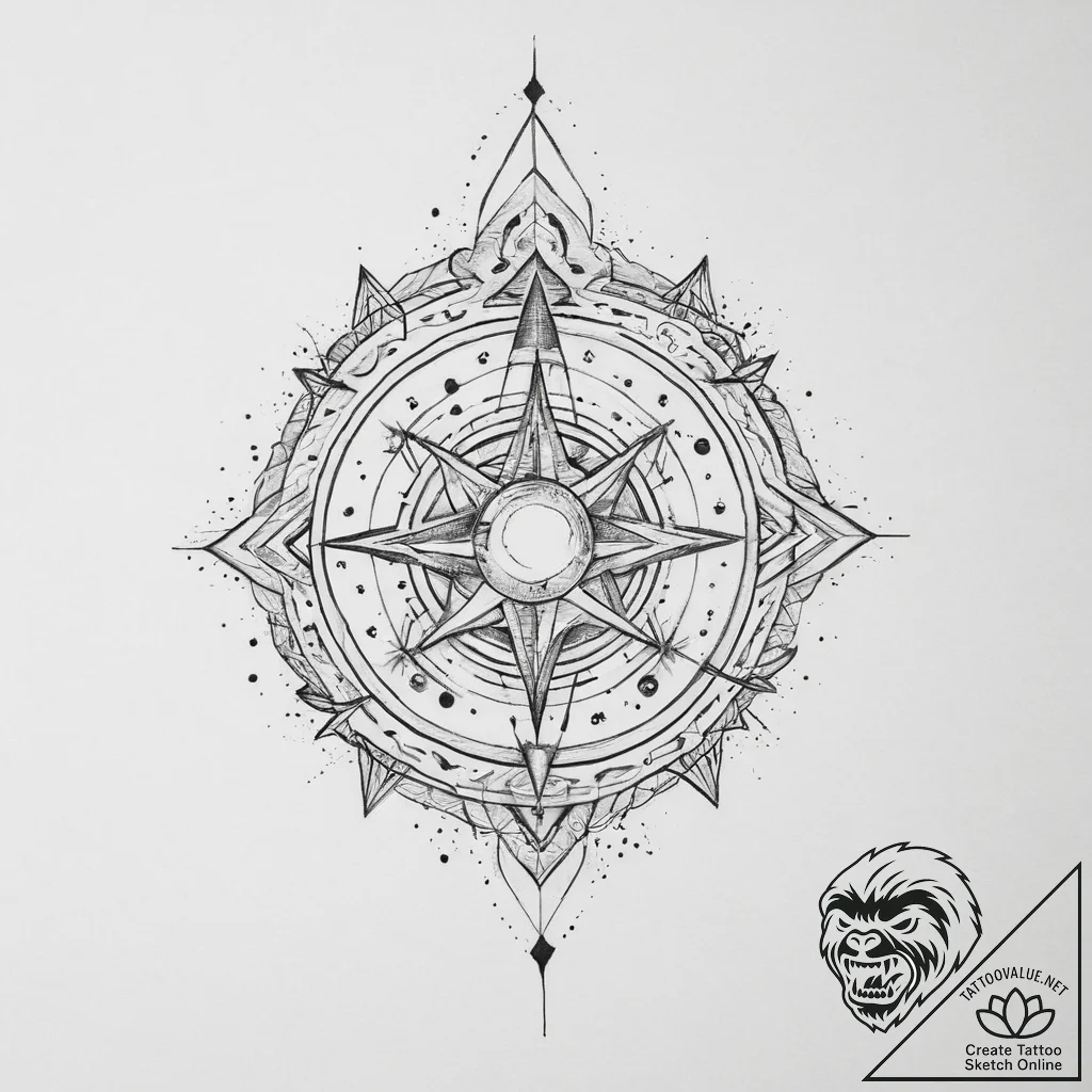 Tattoo sketch cosmic origin - tattoo sketch (№1756625187_0, 31.08.2025 07:26) — tattoovalue.net