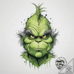 Tattoo sketch the grinch with a skin, artisti… – tattoo sketch (№1756625386_0, 31.08.2025 07:29) — tattoovalue.net