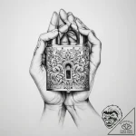 Tattoo hands with a lock – tattoo sketch (№1756628413_0, 31.08.2025 08:20) — tattoovalue.net