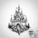 Tattoo sketch castle – tattoo sketch (№1756628615_0, 31.08.2025 08:23) — tattoovalue.net