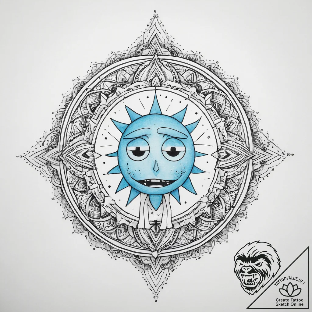 Tattoo sketch rick and morty mr. meeseeks, ar... - tattoo sketch (№1756630017_0, 31.08.2025 08:46) — tattoovalue.net