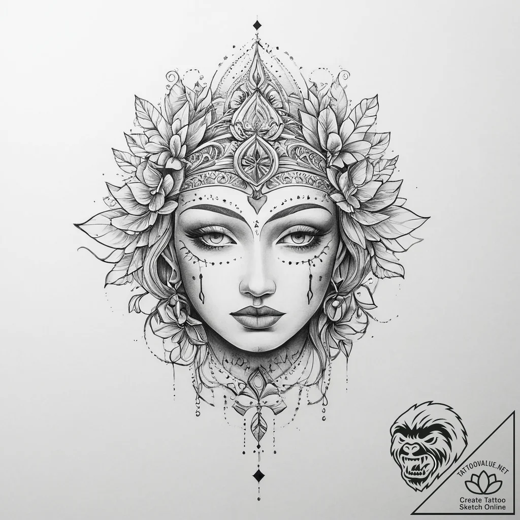 Tattoo sketch divine root - tattoo sketch (№1756631425_0, 31.08.2025 09:10) — tattoovalue.net