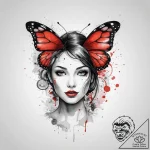 Tattoo sketch butterfly girl tattoo, concept… – tattoo sketch (№1756632229_0, 31.08.2025 09:23) — tattoovalue.net