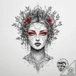 Tattoo sketch dryad in a tree, tattoo line ar… – tattoo sketch (№1756633432_0, 31.08.2025 09:43) — tattoovalue.net