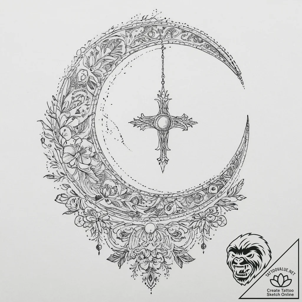 Tattoo sketch slavic embroidery pattern with... - tattoo sketch (№1756634436_0, 31.08.2025 10:00) — tattoovalue.net