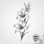 Tattoo sketch gladiolus, ink illustration for… – tattoo sketch (№1756635841_0, 31.08.2025 10:24) — tattoovalue.net