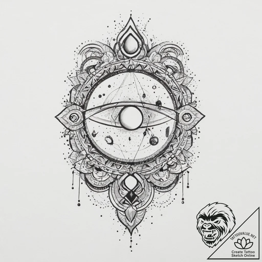 Tattoo sketch cosmic soil, tattoo drawing out... - tattoo sketch (№1756636645_0, 31.08.2025 10:37) — tattoovalue.net