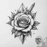 Tattoo sketch old school кинжал с розой, conc… – tattoo sketch (№1756636843_0, 31.08.2025 10:40) — tattoovalue.net