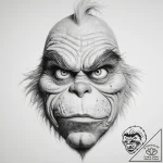 Tattoo sketch the grinch with an eye, artisti… – tattoo sketch (№1756637647_0, 31.08.2025 10:54) — tattoovalue.net