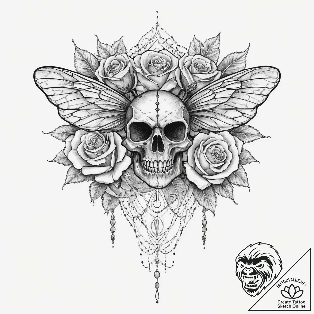 Tattoo sketch seventeen-year cicada, tattoo l... - tattoo sketch (№1756638244_0, 31.08.2025 11:04) — tattoovalue.net